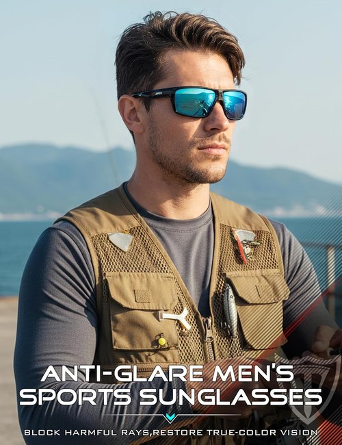 ATTCL Polarized Sunglasses - UV Protection, Lightweight TR90 Frame | Anti-Slip Wrap-Around for Sports, Driving, Fishing, Golf