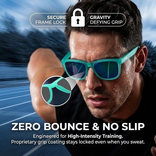 EPHIU Polarized Sports Sunglasses - No-Slip Grip for Running, Cycling & Fishing | UV400 Mirrored Lenses