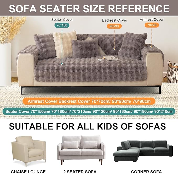 Couch Covers For Dogs,Funny Fuzzy Pet Couch Cover,Plush Solid Colour Non-Slip Couch Cover,Big Dog Bed Blanket, Washable Soft Plush Throw Protector For Bed Couch Car Sofa (27.56x35.43in, Dark Grey)
