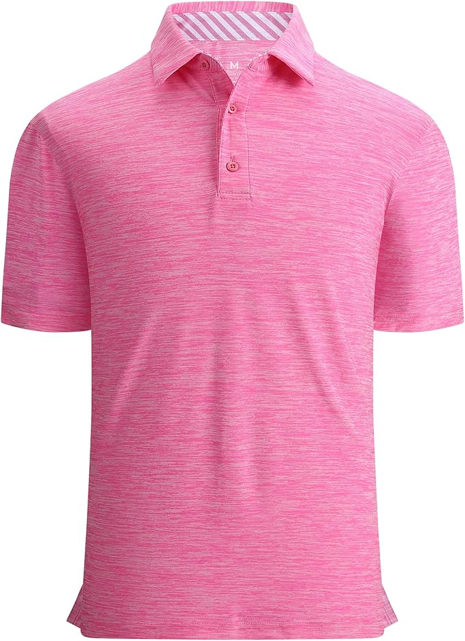 Alex Vando Mens Golf Shirt Moisture Wicking Quick-Dry Short Sleeve Casual Polo Shirts for Men