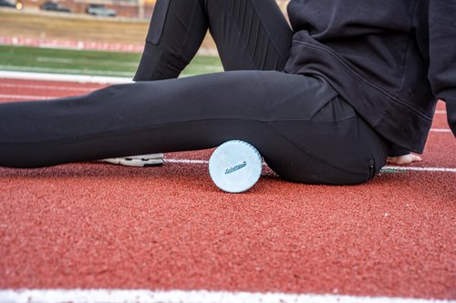 GolgiStim Foam Massage Roller - 11.8 Inch Light Blue Trigger Point Tool for Deep Tissue Recovery