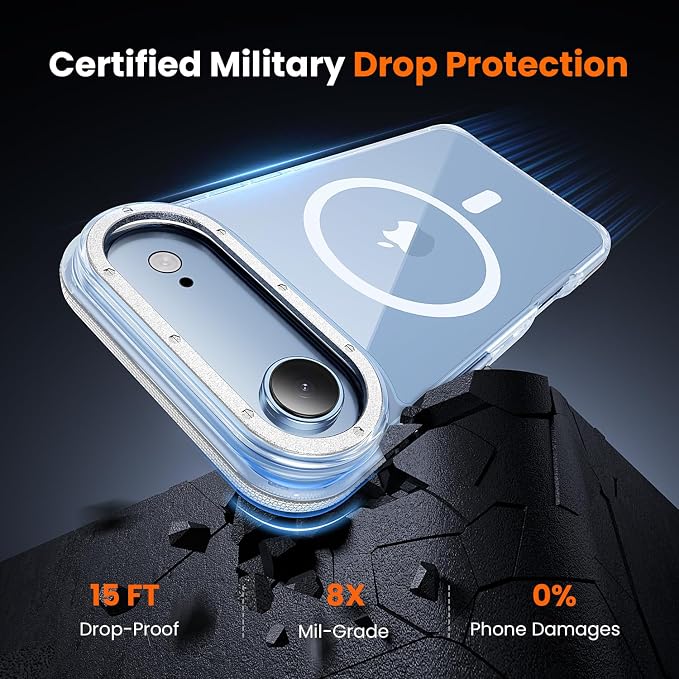 toushion 3 in 1 for iPhone Air Case Clear Bumper, Fits MagSafe, Shockproof