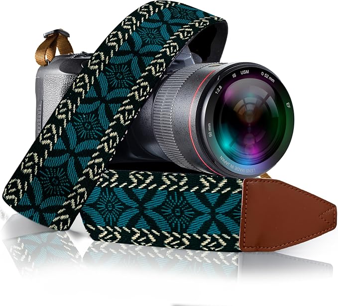 Art Tribute Camera Strap, Vintage Embroidered Neck Shoulder & Crossbody Camera