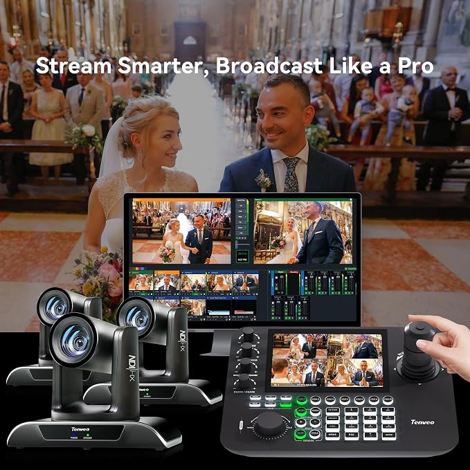 Tenveo NDI PTZ Camera AI Auto Tracking SDI/HDMI/USB3.0/LAN 30X Optical+ 8X