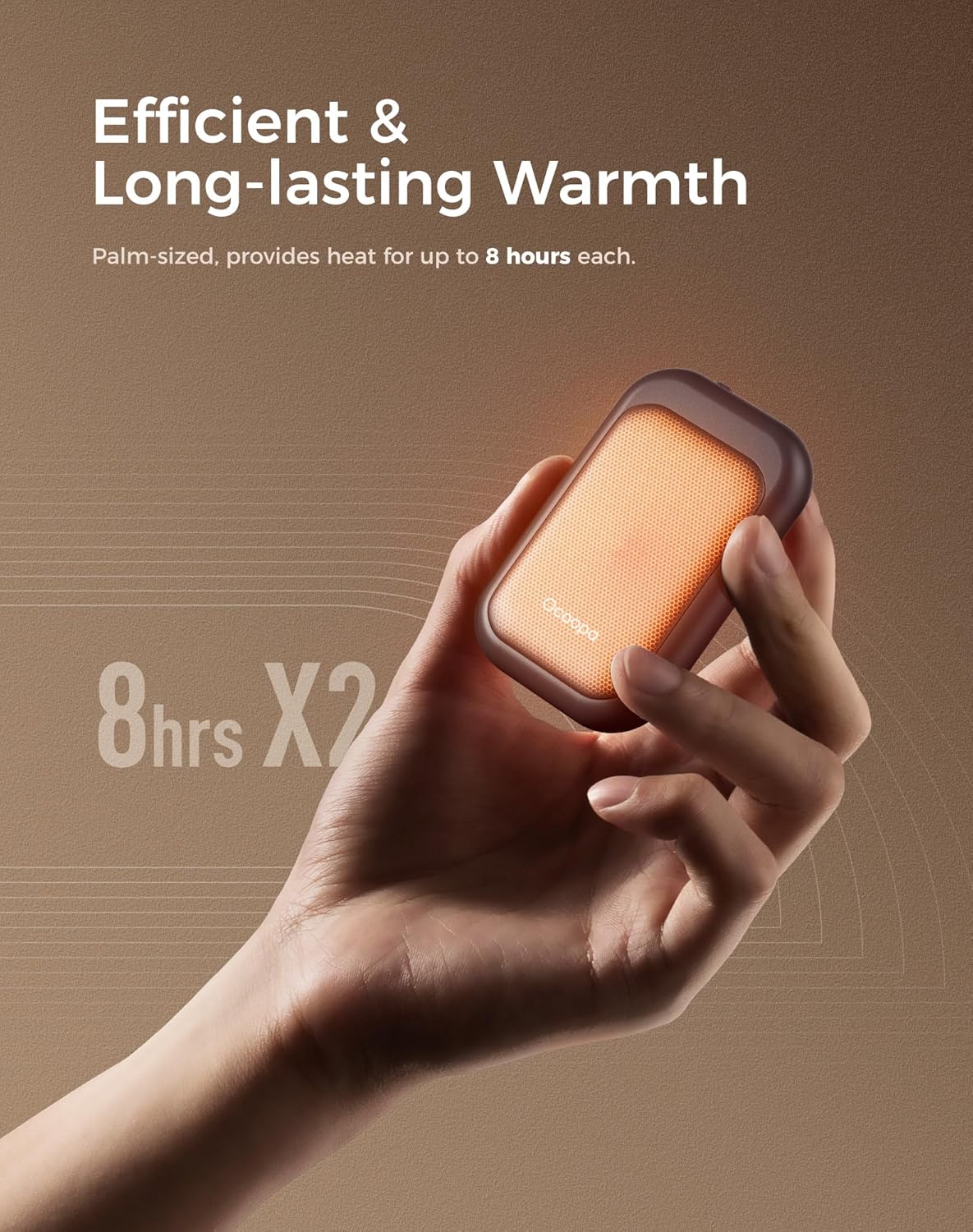 OCOOPA Magnetic Rechargeable Hand Warmers - 2 Pack Card-Style Electric Warmers | 8-Hour Battery Life, Portable Heater for Men & Women