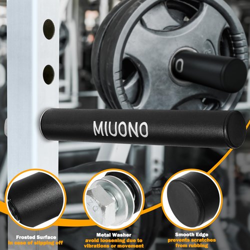 MIUONO Weight Plate Holder, Power Rack Attachments Squat Rack Weight Plate Holder Storage for 2 inch Olympic Plates, 2x2 3x3 2x3 Power Cage for 1 inch holes (2 Pack)