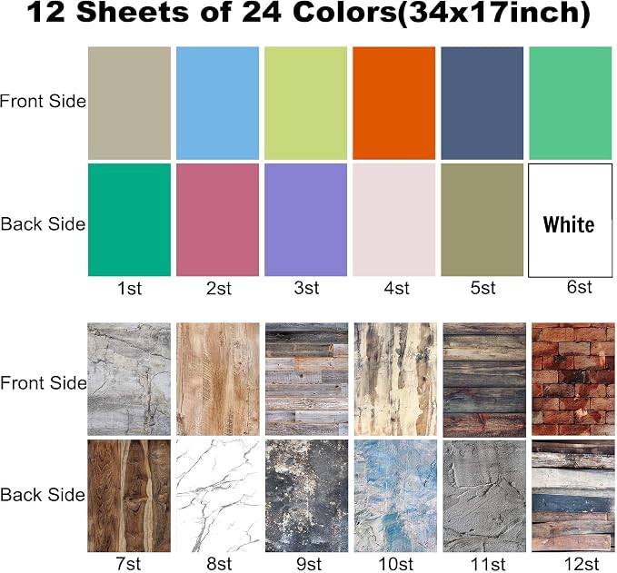 24 Colors Small Product Backdrops Photography Background Paper