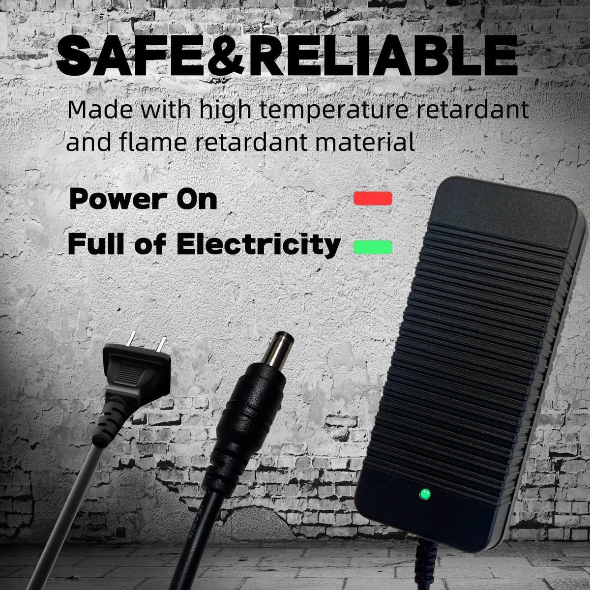 QDD 42V 2A Scooter Charger - Universal 4-in-1 Plugs for 36V 10S Lithium Batteries | Female DC 5.5mm-2.1mm Port