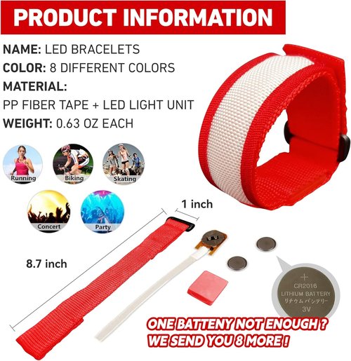 KIRALUMI LED Glow Bracelets - 8 Pack Light-Up Bracelets for Kids & Adults | Perfect for Parties, Festivals & Raves