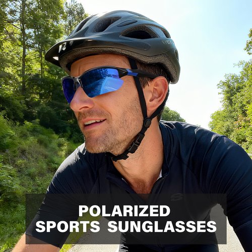 DioKiw 4PACK Sports Polarized Sunglasses for Men Cycling Running Fishing UV400 Protection Sun Glasses Lightweight Half Frame Goggles