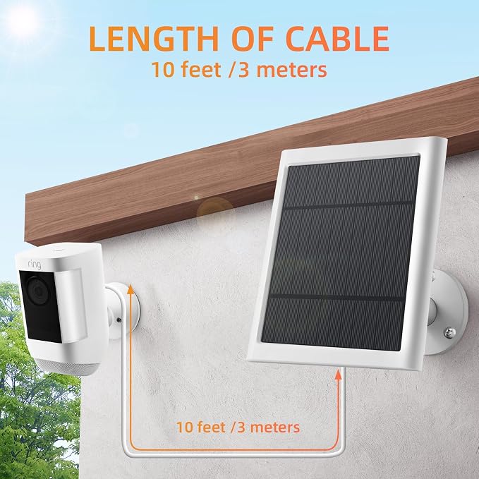 Solar Panel for Ring Camera, 4W Solar Charger Compatible