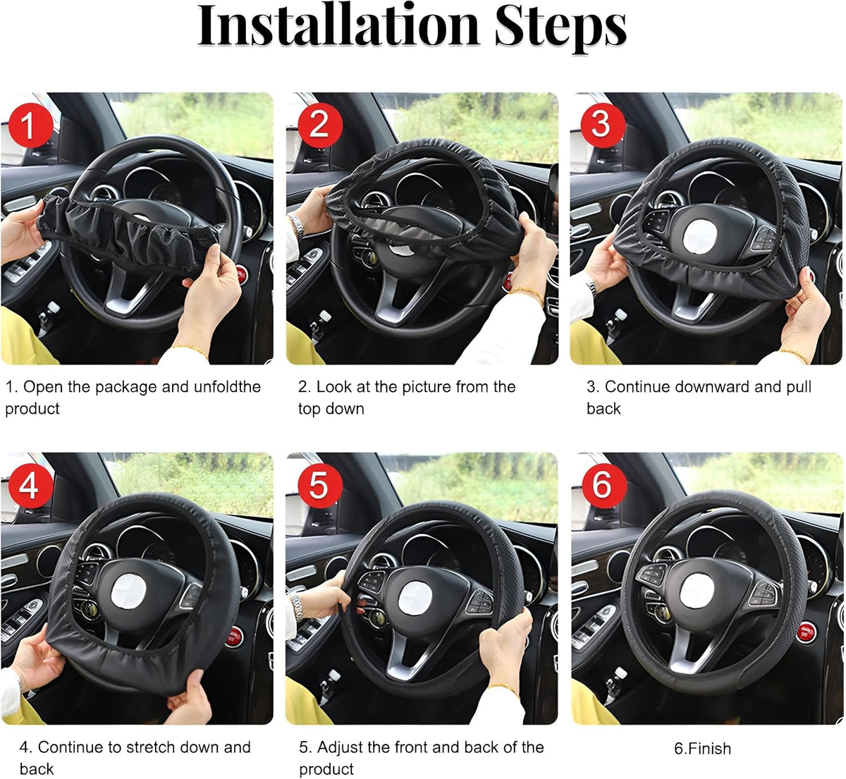 Car Steering Wheel Cover, Breathable Anti-Slip Vehicle Steering Wheel Protector with Inner Ring, Automotive Interior Protective Accessories, Universal for SUV RV Truck (Blue)