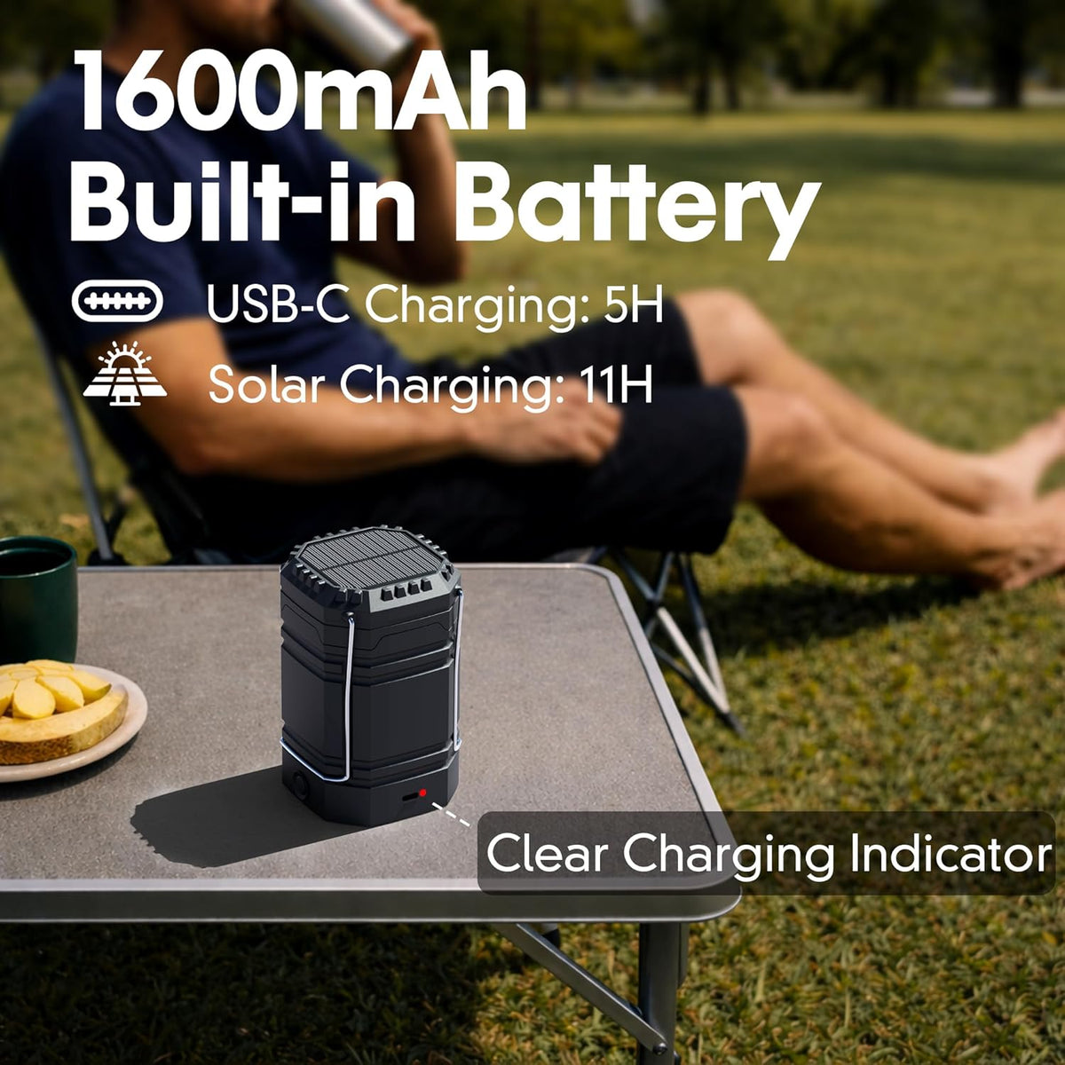 Rechargeable Emergency Lanterns - 4 Pack USB-C & Solar Backup | 1600mAh, 30H Runtime, Compact Camping Lights