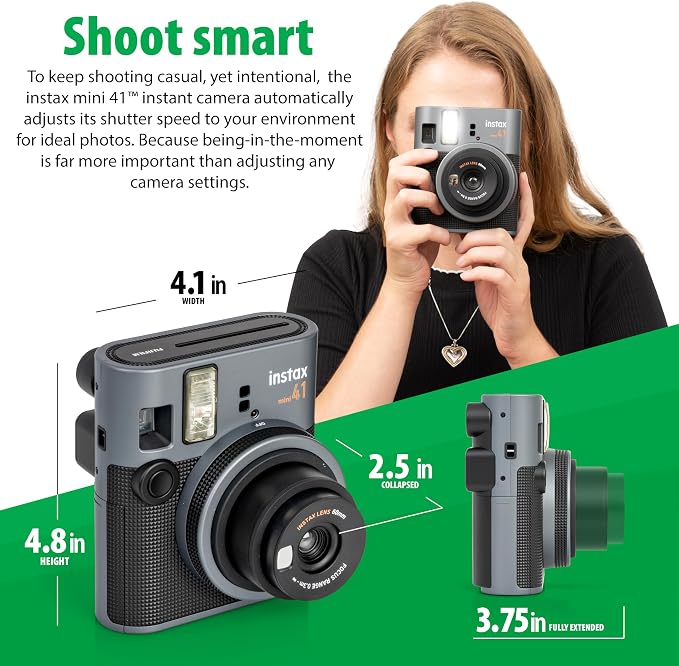Fujifilm Instax Mini 41 Instant Film Camera Black + 20 Instax Instant Film