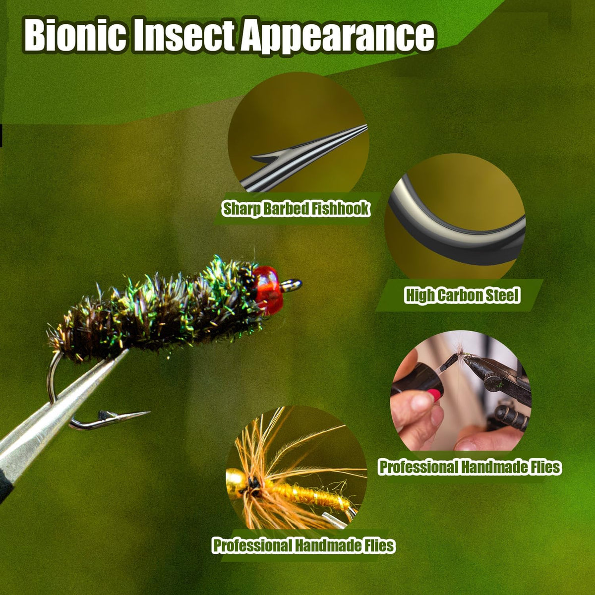 YDIUDL 3rd Gen Fly Fishing Flies Kit - 80 Hand-Tied Dry Flies for Trout, Bass & Salmon | Lifelike Lures for Freshwater Fishing