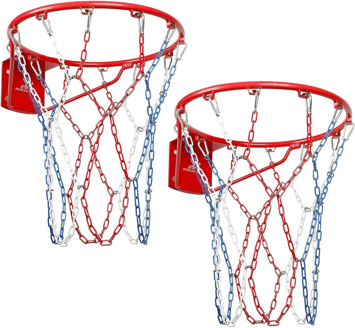 Skiennix Heavy-Duty Basketball Net - Carbon Steel Chain, Anti-Rust Design for Indoor/Outdoor Use | 12 Loops