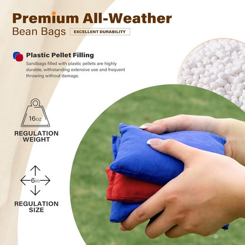 Himal Outdoors Cornhole Board Set - 4 x 2 Feet Game Boards with 8 Toss Bags for Ultimate Fun