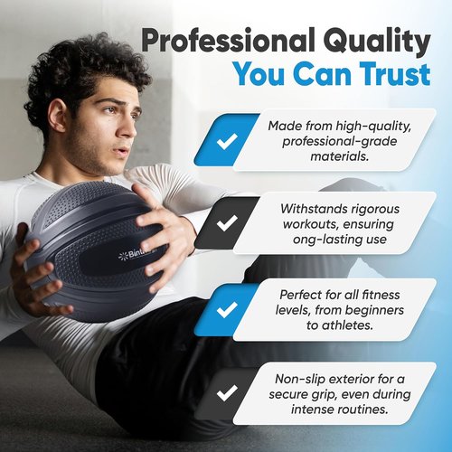 Bintiva Non-Bounce Slam Ball - Weighted Deadball for Effective Workouts | Ideal for Fitness Routines