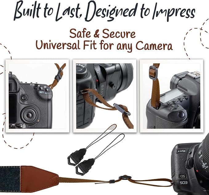Art Tribute Camera Strap, Vintage Embroidered Neck Shoulder & Crossbody Camera