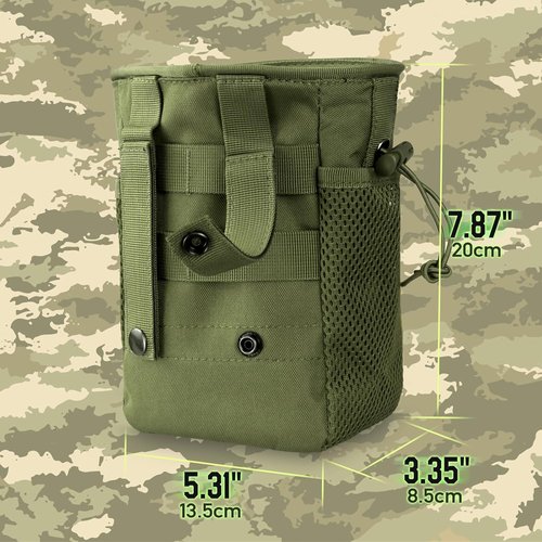 LIVANS Tactical Molle Dump Pouch - Adjustable Military Holster Bag for Airsoft & Hunting Gear