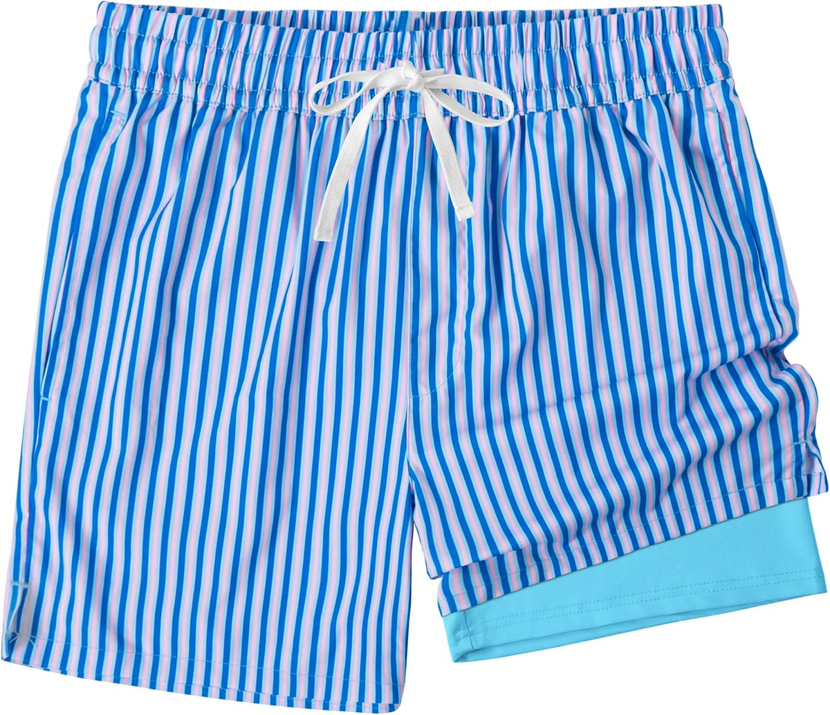 XOMZG Men's Swim Trunks - Quick-Dry Mesh Lining with Pockets | Stylish Hawaiian Design