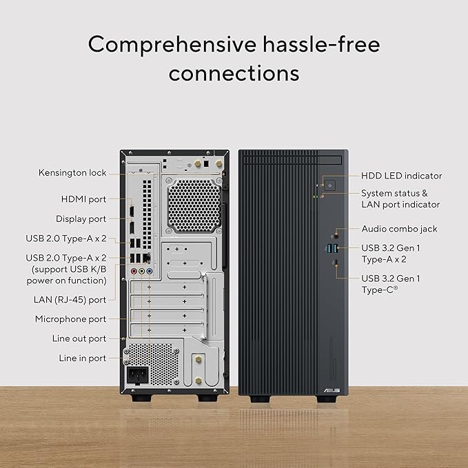 ASUS V500 Mini Tower Desktop - Intel Core i7-16GB DDR5-512GB SSD – Windows 11 Home