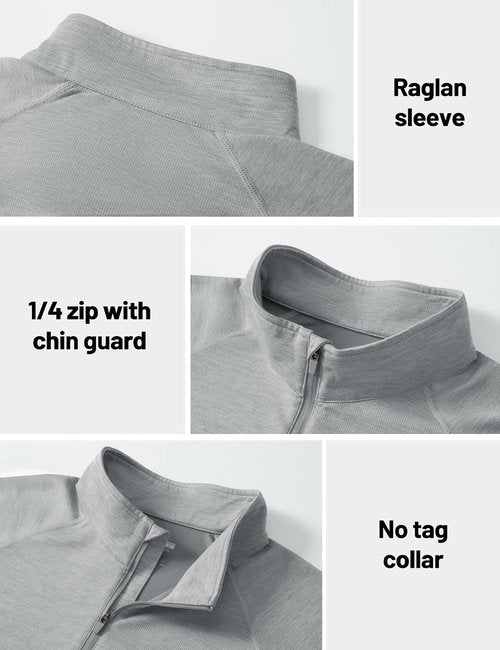 MAGCOMSEN Men's Lightweight Quarter Zip Pullover - Athletic Dry Fit Sun Shirt for Running & Golf