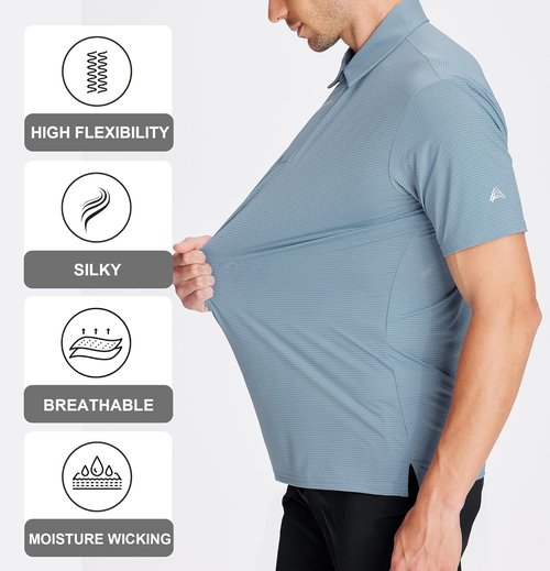 Esabel.C Golf Shirts for Men - Moisture-Wicking Short Sleeve Performance Polo | Active Fit