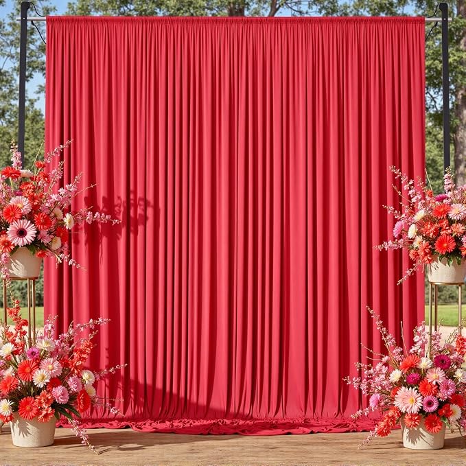 12ft x 10ft Red Backdrop Curtains