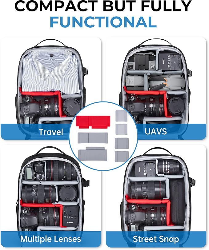 BAGSMART Camera Bag for DSLR, Waterproof Camera Backpacks for Photographers