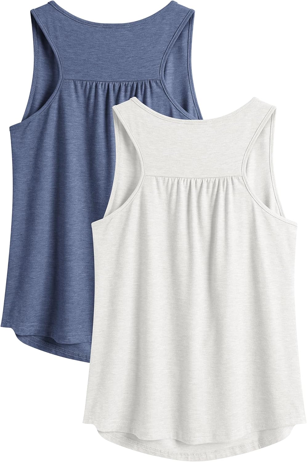 PINSPARK Workout Tops for Women - Lightweight Racerback Tank Shirts for Yoga & Gym | 2-Pack S-3XL