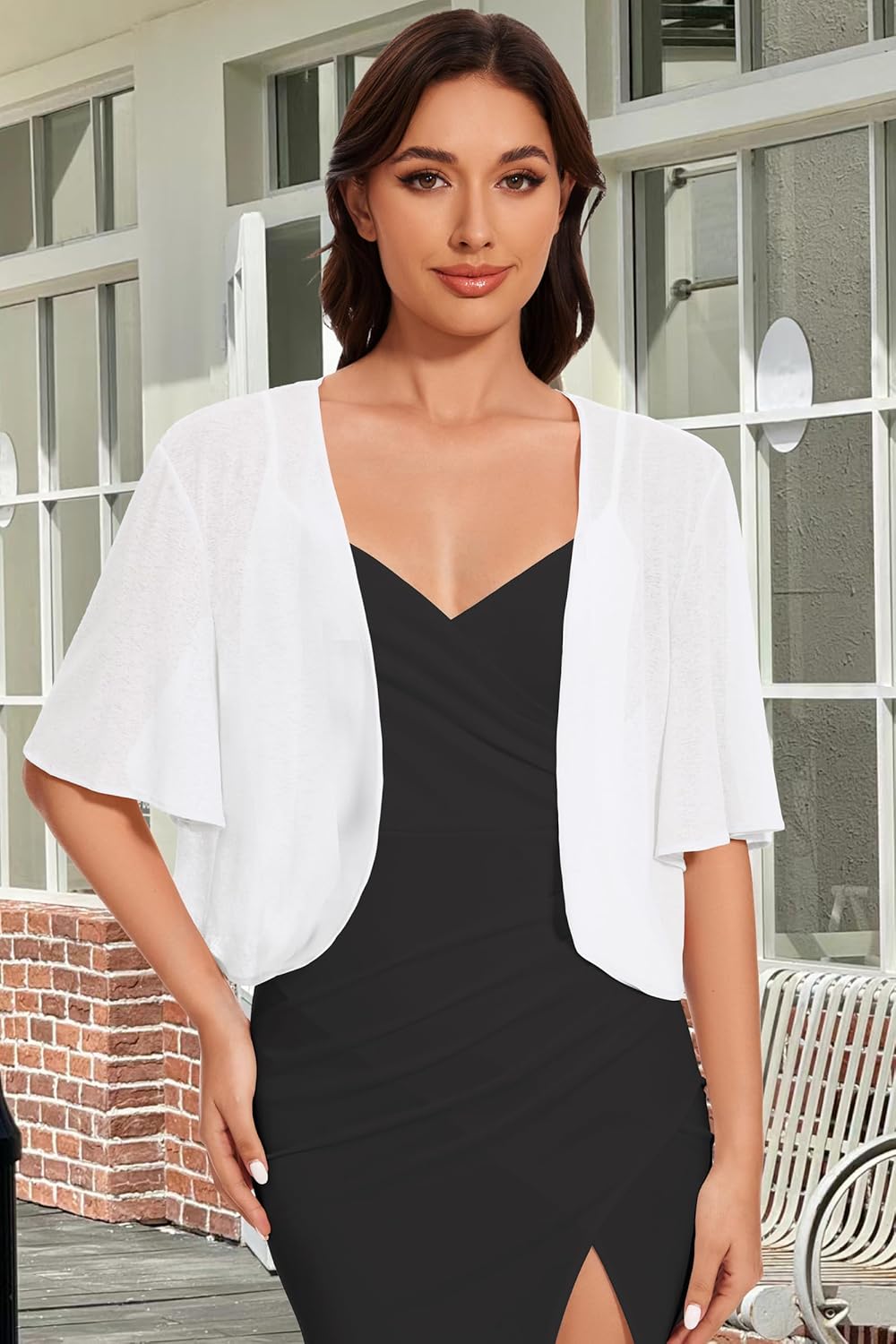 Skiennix Women’s Bolero Shrug Cardigan - Sheer Open Front Kimono for Evening Dresses