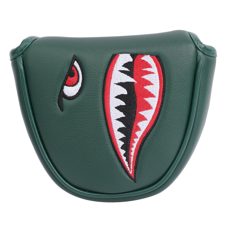 SHABIER New Flying Tiger Warshark Golf Headcover for Golf Club (Green, Mallet Headcover)