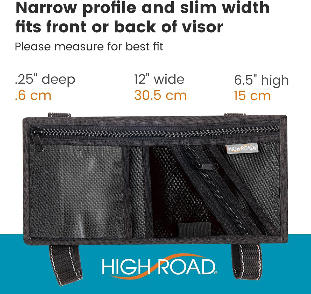 High Road Car Visor Organizer and Sun Visor Document Holder with Pockets