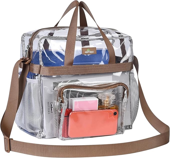 MAY TREE Clear Vinyl Tote Bag, Suitable