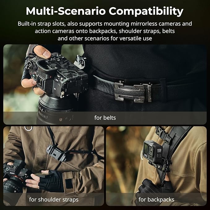 SMALLRIG Camera Clip with Plate, Quick Release System, Max Payload 40kg/88lb