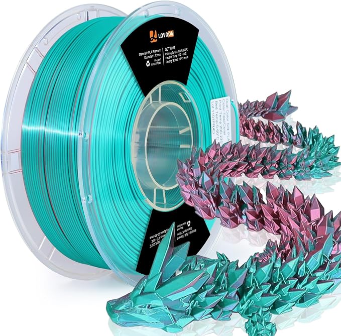 LOVOON 3D Printing Filament PLA, Silk Multicolor PLA Filament 1.75mm, DualColor