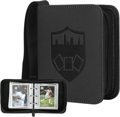 GERMUN Mini Card Binder - Premium 80-Pocket Trading Card Album with 40 Double-Sided Sleeves | Black