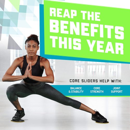 Elite Sportz Core Sliders - Dual-Sided Gliding Discs for Full Body Workouts | Pack of 2, Compact Design