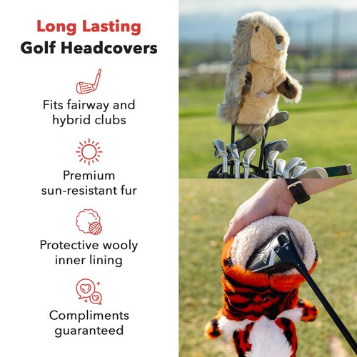 Daphne’s Bee Hybrid Headcover | Premium Hybrid and Fairway Wood Headcovers | Funny Golf Club Covers | Stylish Protection for Your Clubs | Men's Golf Gear | Headcover for Men and Women