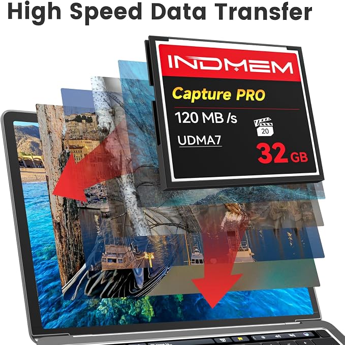 CF Card 32GB, CF Memory Card High Speed UDMA Camera Cards Designed