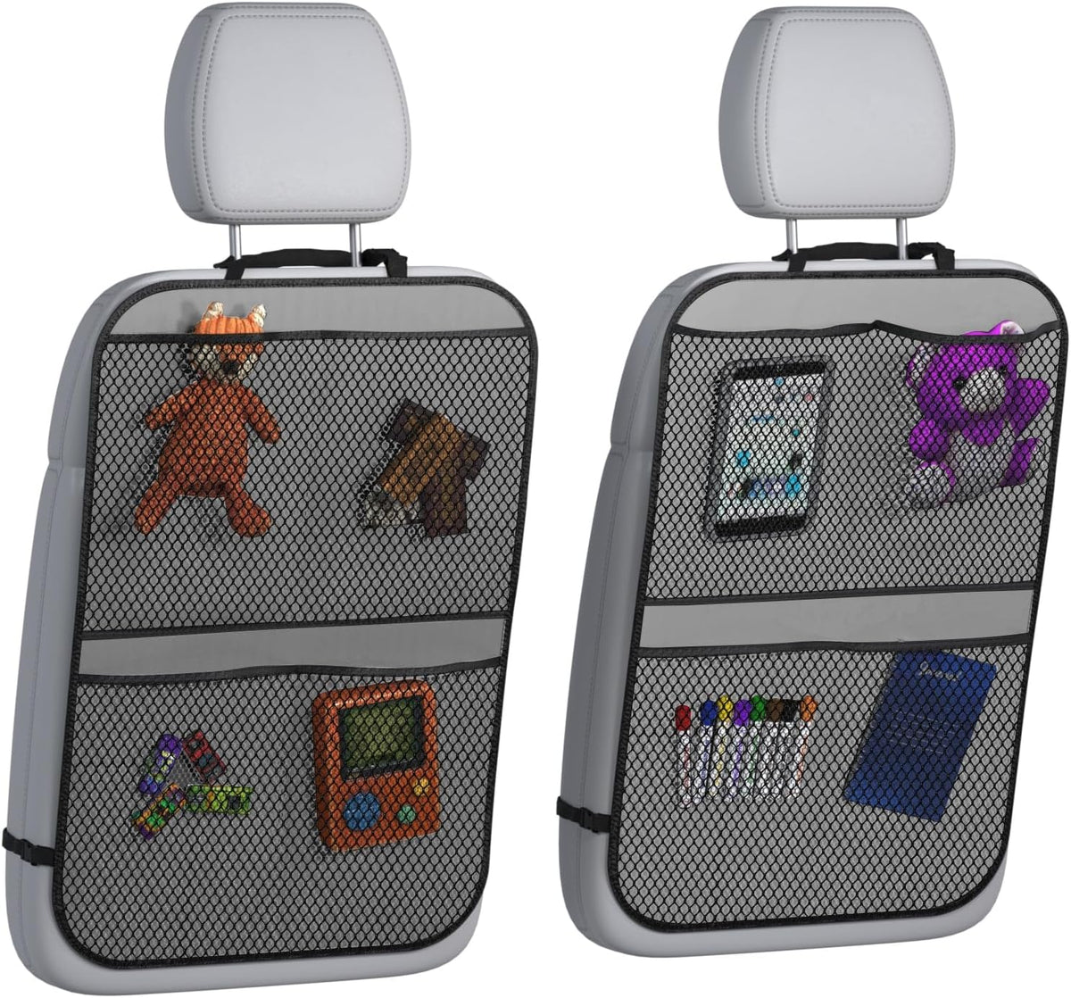 lebogner Car Seat Protector for Baby and Child – Non-Slip, Thick Padded Cover with 2 Mesh Pockets – 1 Pack