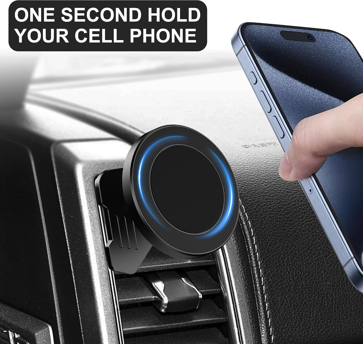 Surfcabin CNC Vent Phone Holder, Magnetic Car Air Vent Phone Holder Cradles Mount Compatible with F150 2015-2020 & Super Duty F250 F350 F450 2017-2021 Universal Bracket Stand for iPhone & Android
