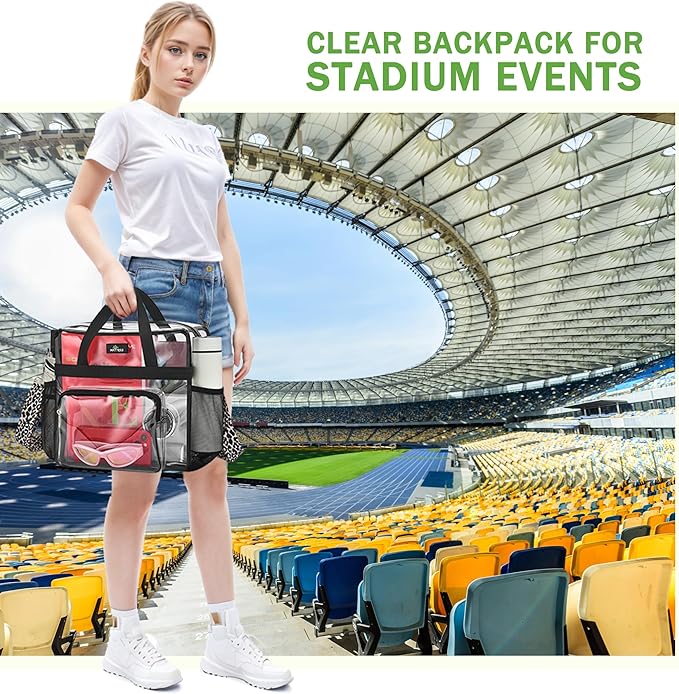 MAY TREE Clear Bag for Stadium Events, Transparent Bag for Concert Sports Gym