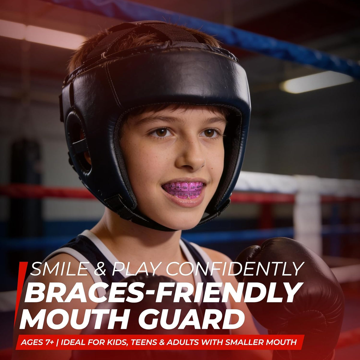 Skiennix Mouth Guard - Premium Silicone Teeth Protection for Sports | Youth & Teens (Pink, Braces-Friendly)