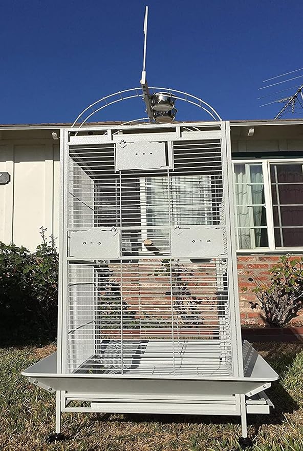 4 Size, XXX-Large 40" x 30" x 72"H Castle PlayTop Parrot Cage for Large Macaws Cockatoos African Grey Amazon