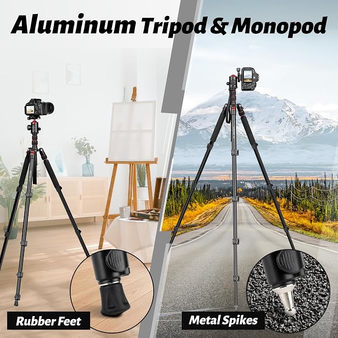 JOILCAN Tripod for Camera, Heavy Duty Travel Tripods for Spotting Scope