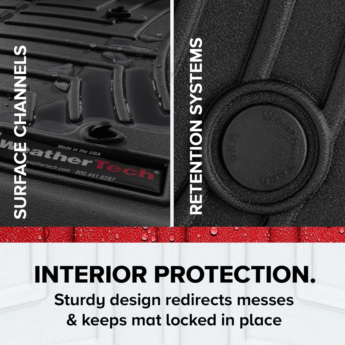 WeatherTech Custom Fit FloorLiners for Nissan Rogue - 1st & 2nd Row (4417701-4416442), Black
