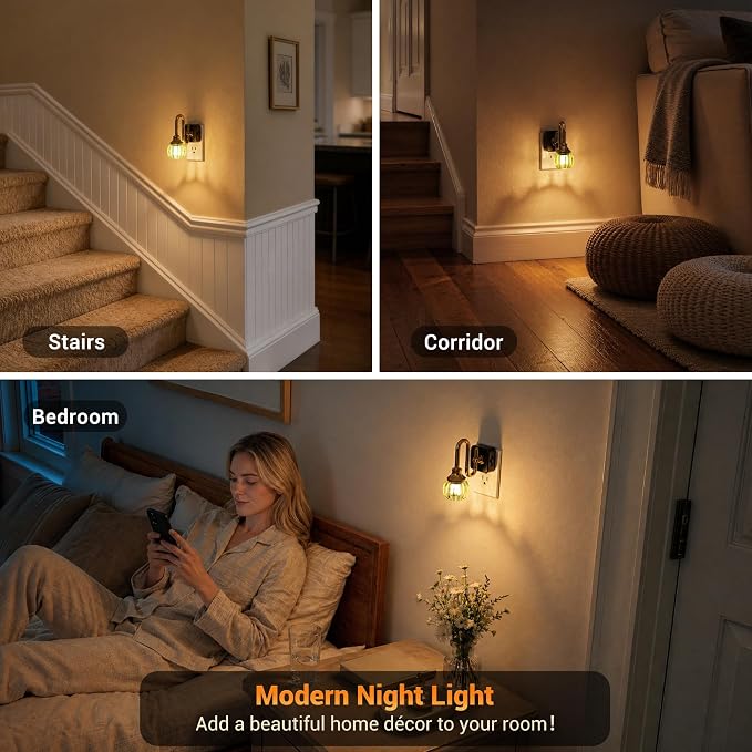 JandCase Night Light, Night Lights Plug into Wall, 0-100 LM Dimmable Nightlights