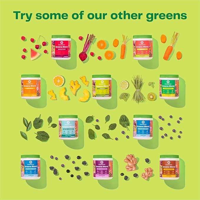 Amazing Grass Green Superfood Immunity: Super Greens Powder with Vitamin C, Cordyceps, Beet Root Powder & Reishi Mushrooms, Tangerine, 30 Servings